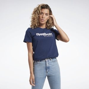 Reebok Classic T Shirt Damen - Navy - DE 987-GEK